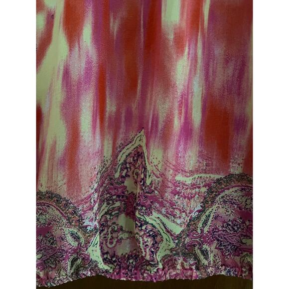 Harlow Zee Paisley Tie Dye Semi-Sheer Flowy Top XS - Picture 9 of 10